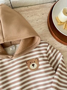 男童条纹针织连帽衫和裤子两件套 - 彩色 - 查看 6