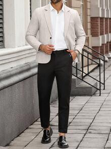 Manfinity Mode 男士单排扣商务休闲加大码西装外套