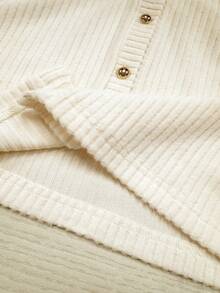 Resyla 女士柔软针织休闲百搭大码开衫，秋冬款 - 杏色 - 查看 3