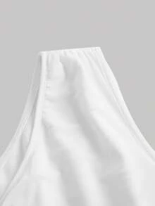 SHEIN MOD Solid Asymmetrical Neck Dress, White Graduation Dress, Elegant Dresses, White Dress, Wedding Guest Dress For Women, Spring/Summer Outfits, Tea Party Outfit Women, Cottagecore Dress, Holidays, Birthday, Festival, Boho Dress, Charming, Casual Dresses For Women, Beach Dress, White Dress, Music Festival, Going Out - White - View 3