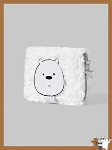 We Bare Bears X SHEIN A Yellow Plush Five-Pointed Star Pull Tab Fashion Cute Portable Change Purse