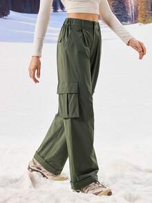 OutZeal 女士防水工装户外裤 露营徒步 - 墨綠色 - 查看 8