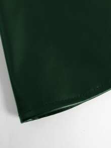 DreamSkyne Plus Size Women Minimalist Cinched Waist Mid-Length Jacket, Suitable For Commuting, Autumn/Winter - Dark Green - View 3