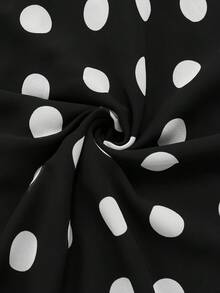 SHEIN LUNE Jupe longue en mousseline de soie à taille élastique avec imprimé pois, pour la mode grande taille d'été, jupe maxi pour le Thanksgiving