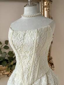 Lovelzi Elegant, Romantic, Fashionable White Lace Fabric Mermaid Hem Dress, Suitable For Single Party, Wedding, Graduation, Vacation, Afternoon Tea, Bridal Shower