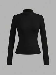 SHEIN Essnce Set de 4 suéteres de cuello alto ajustados y versátiles de unicolor para mujer, para otoño/invierno - Multicolor - Ver 9