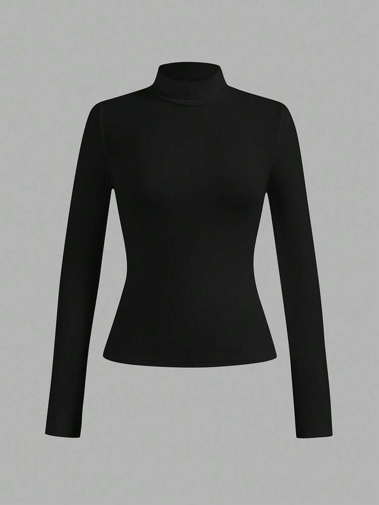 SHEIN Essnce 4pcs/Set Casual Solid Color Versatile Layering Slim Fit Turtleneck Sweater For Women, Autumn/Winter - Multicolor - View 9