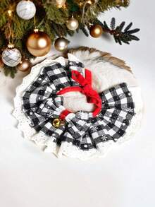 PETSIN 节日宠物围巾，铃铛猫狗围巾，欧根纱蕾丝猫狗围巾，宠物围巾，适合中小型犬，各种猫