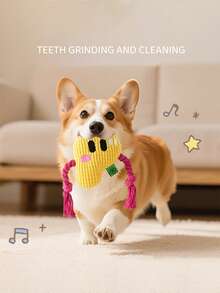 PETSIN P-Shaped Knot Toy, Gnawing And Making Sounds, Dog's' Letter Game , Making Funny Sounds, Playing Non-Stop, Dog's Grinding Tool - Multicolor - View 4