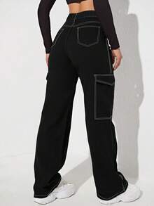 SHEIN ICON Quần jean đen thường ngày cỡ lớn dành cho nữ - màu đen - Xem 2