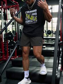 Gym Rark 男士休闲健身运动短裤，简约时尚，适合日常穿着，灰色，轻便透气。 - 深灰色 - 查看 4