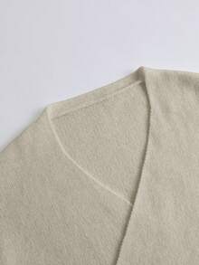 Franclia 2件套女士休闲宽松时尚优雅通勤高品质针织毛衣套装，秋冬季 - 卡其色 - 查看 4