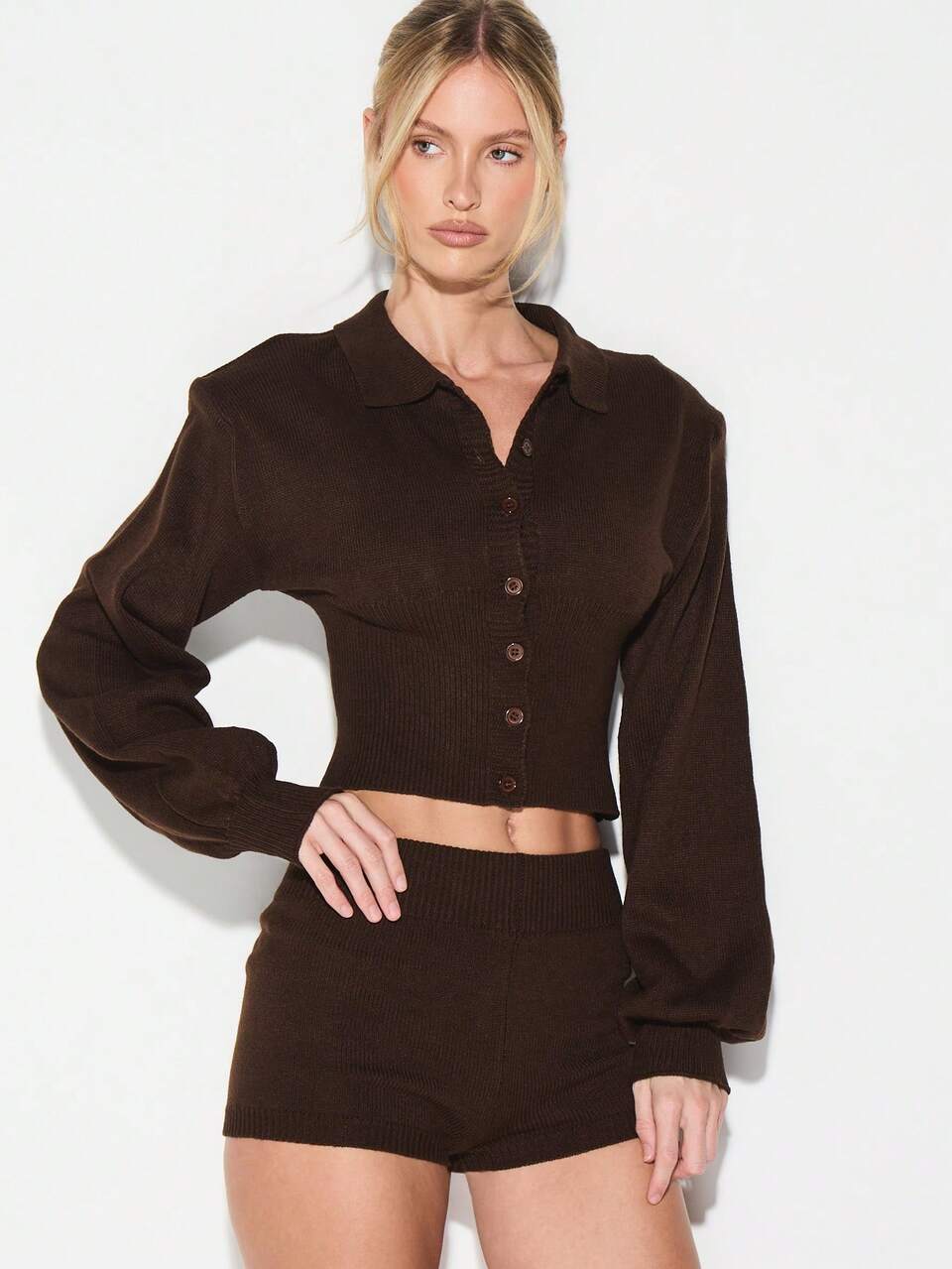 Ribbed Knit High Waisted Mini Shorts With Elastic Waistband For Casual Everyday Wear Fall Winter Loungewear