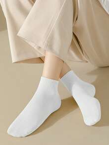 10 Pares de Calcetines Lisos Tobilleros Para Mujer, Calcetines Unitalla - Blanco - Ver 2