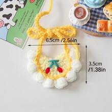 PETSIN 1pc Soft Breathable Skin Friendly Washable Adjustable Handmade Knitted Pet Collar Plaid Floral Cartoon Cherry Embroidered Bow Decor Macaron Morandi Color Cat Necklace Small Dog Scarf Bib Bandana Accessories For Christmas Pet Birthday Pet Owners Dog Cat Lovers Daily Wear Outdoor Walking Family Gatherings Photo Shooting Spring Summer Autumn Pet Fashion Handmade Pet Accessories Dog Jewelry Cat Collar Small Dog Accessories - Multicolor - View 8