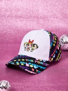 THE POWERPUFF GIRLS X SHEIN Boné de beisebol feminino - Branco - Ver 1