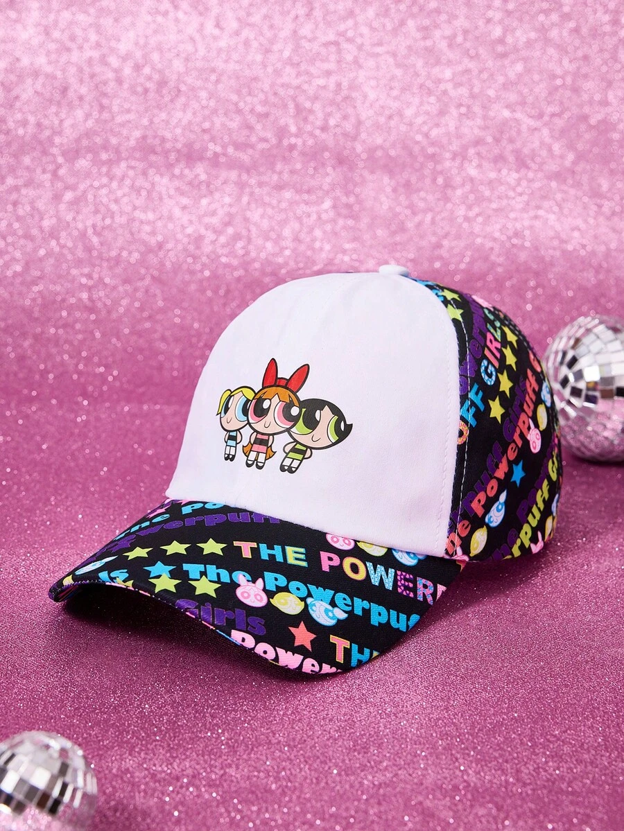 THE POWERPUFF GIRLS X SHEIN Boné de beisebol feminino - Branco - Ver 1