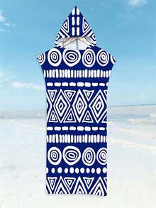 SHEIN 一件装速干冲浪斗篷换衣浴袍连帽衫，成人男女通用，可穿戴沙滩巾，超细纤维材质，适合游泳、沙滩冲浪、潜水、居家、温泉沐浴等场合。 - 彩色 - 查看 36