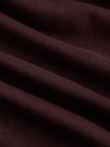 SHEIN MOD 深咖啡色女士立领露背中长连衣裙，装饰舞会礼服、连衣裙、生日礼服、秋季连衣裙、性感连衣裙、早午餐连衣裙、邮轮女士套装、返校节礼服、70年代复古高领褶皱高开衩修身长款女装 - 咖啡棕 - 查看 4