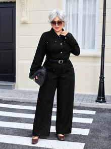 EMERY ROSE Quần Jeans Denim Giặt Thường Ngày Cho Kỳ Nghỉ Cỡ Lớn - màu đen - Xem 1