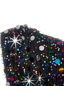 LYSMO 2025新款极简主义冬季女装亮片装饰背心，复古休闲风，Y2K风格，适合女性参加节日、性感夜店、外出、街头、朋克风等各种场合，展现个性女性的独特魅力。2025新款极简主义秋季女装 - 黑色 - 查看 9