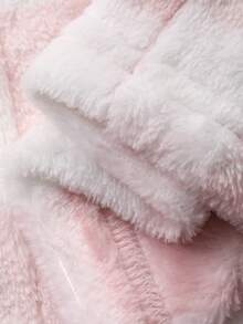 DAZY Tween Girl Plaid Pattern Elastic Waist Fluffy Wide Leg Pajama Pants, Autumn/Winter - Pink - View 7