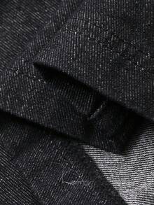 FRIFUL Women's Casual Ruffle Hem Front Tie Denim Dress, Autumn