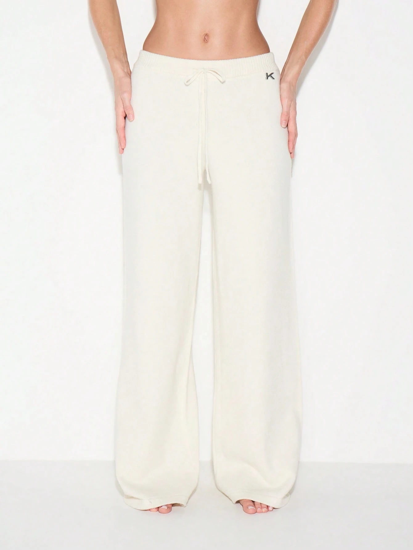 KIZN Strick-Jogginghose mit weitem Bein und Kordelzug