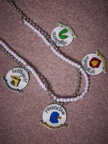 HARRY POTTER X SHEIN 1 pieza Cadena de cintura casual con estampado de dibujos animados lindo y de moda para mujeres, versátil y de alta gama, también adecuado como dije para bolso, fiesta, concierto, festival - Platino - Ver 3