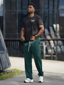 Heavens Edit Herr-T-shirt med kort ärm, rund hals, slim fit och slogan, sommar, avslappnad passform - Svart - Visa 1