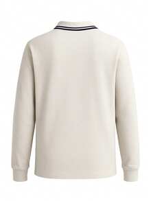 Fred Perry Men's Long Sleeve Polo Shirt Anchor Grey - Beis - Ver 2