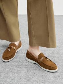CUCCOO BIZCHIC Sepatu Loafer Kasual Nyaman Berbahan Suede Warna Cokelat Muda untuk Wanita, Cocok untuk Bepergian, Aktivitas Luar Ruangan, Belanja, Kerja, dan Pemakaian Sehari-hari untuk Natal. - Unta - View 4