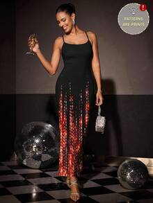 Shutterstock Glamance Women's Fashionable Printed Sleeveless Dress, Summer Concert Dress For Women Sexy Maxi Dress Coctel Dress For Woman - Multicolor - View 1