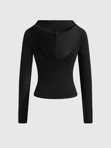 ROMWE Grunge Punk 朋克风女式街头骷髅印花荷叶边系带深V领T恤 - 黑色 - 查看 2