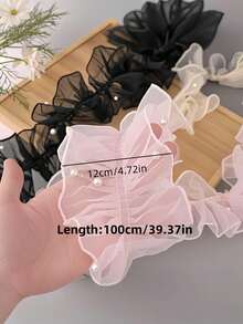 1Roll Elegant Faux Pearl Sewing Trim  Modern Polyester Decorative Edge For DIY Home Décor Crafts  Sewing Projects - Pink - View 8