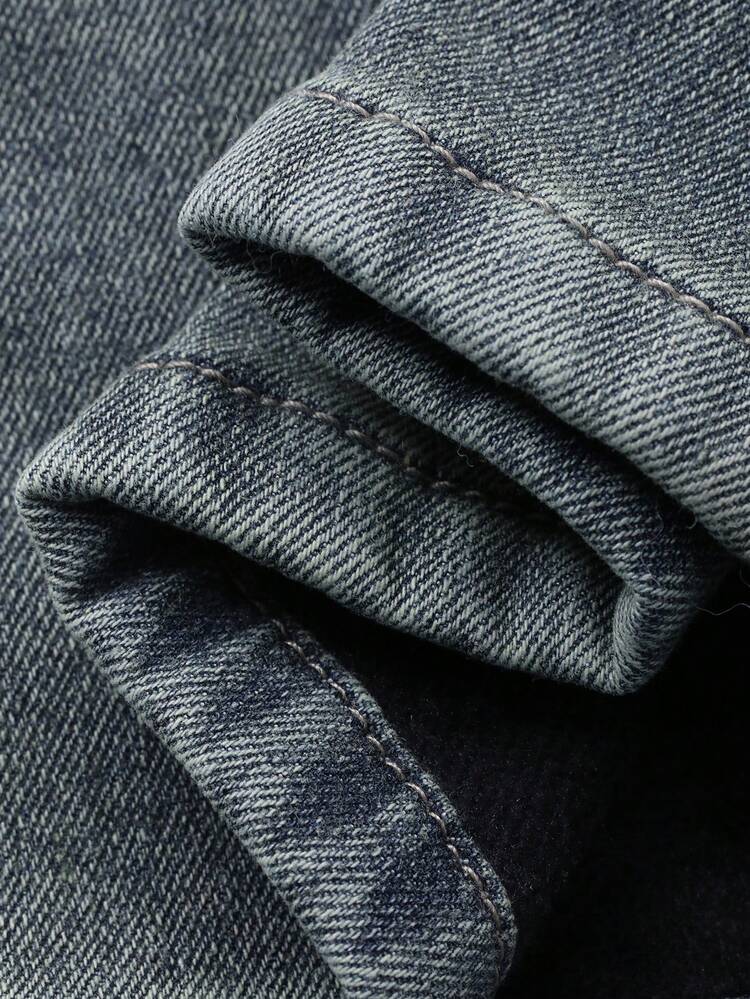 Women's Flared Thermal-Lined Denim Jeans, Autumn/Winter Y2k