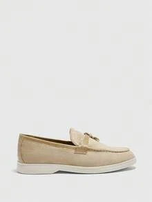 CUCCOO BIZCHIC Women's Faux Suede Comfortable Slip-On Loafers, Apricot Color, Flat Casual Shoes Suitable For Commuting, Outdoor Walking, Work, Daily Wear For Christmas - Apricot - View 3