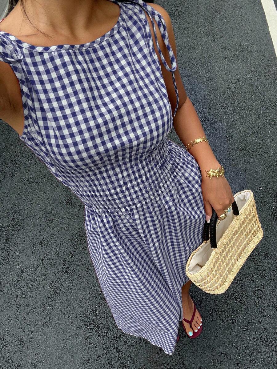 MainGRL 百搭休闲/度假/派对中长连衣裙 - 藏蓝色 - 查看 1