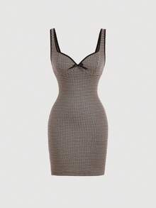 SHEIN MOD Đầm Nơ Bướm Tương phản ràng buộc răng cưa Giải trí - Nhiều màu - Xem 1