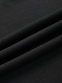 Manfinity Joysei Ink Night Black ITALIA MILANO Stand Collar Sweatshirt | Italian Flag Badge Half-Zip Top | Sleeve Letter Decorated Casual Pullover | #EuropeanStyle# Victory Badge Sports Item,Men's Letter Print Casual Versatile Long Sleeve Pullover Pullover Sweatshirt - Black - View 3