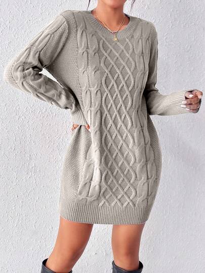 Rafferiza Women's Twist Knit Sweater Dress For New Year Clothes