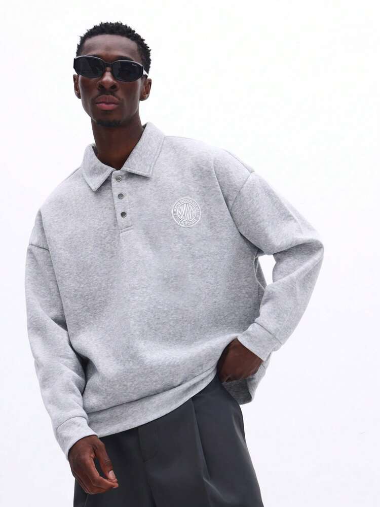 Long Sleeve Polo With Small Logo