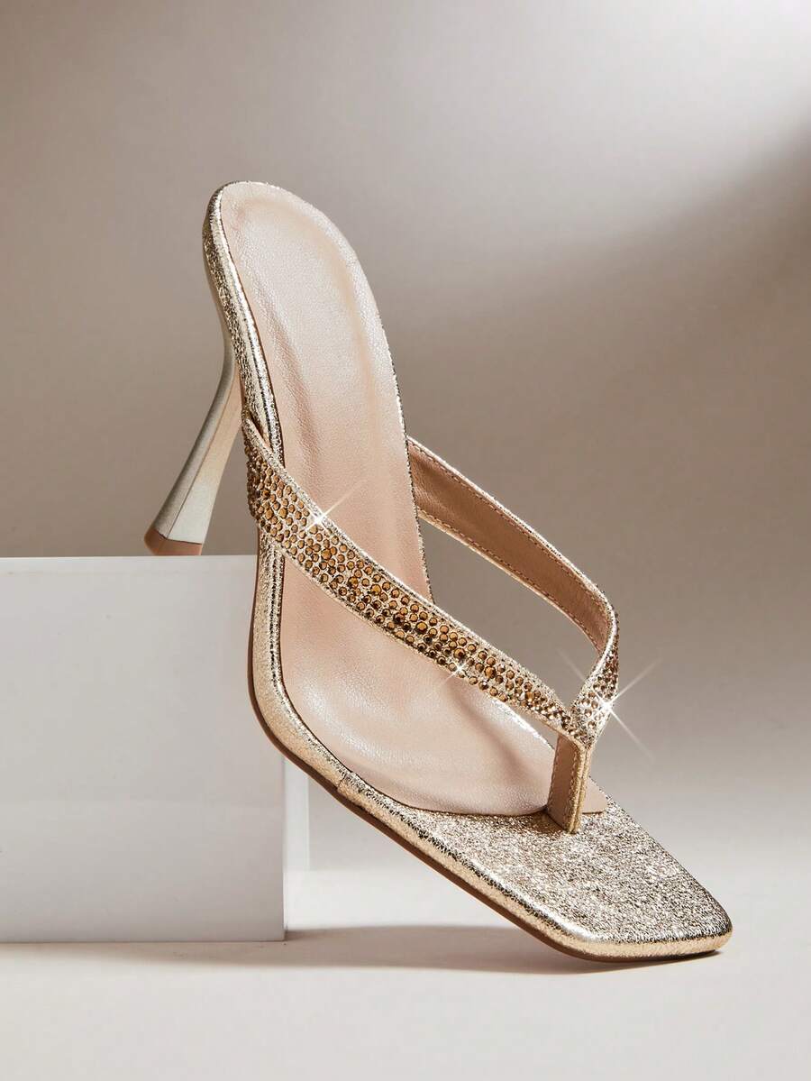 SHUZIA Giày sandal đế xuồng hở gót thoải mái, tối giản dành cho nữ - Vàng - Xem 1