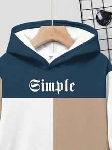 男童休闲宽松舒适长袖卫衣，适合秋冬季节穿着，图案T恤，X码，童装 - 彩色 - 查看 3