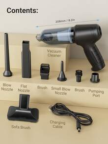 Teckwe 手持式吸尘器、空气除尘器、便携式迷你无线清洁器，吸力强劲，干湿两用手持式车载吸尘器，配备多吸嘴/小型拖把，适用于汽车、家庭、办公室和宠物清洁