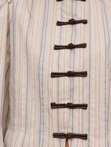 Nöista Elegant Striped Blouse-Style Jacket With Contrast Black Fastenings And A Tailored Fit. A Sophisticated Piece That Blends Modern Chic With Timeless Detail. - Baby Blue - View 8