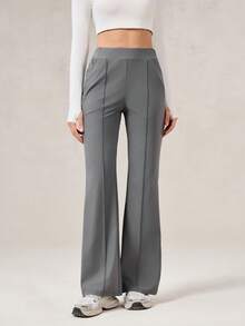 OutZeal 女士运动裤 休闲凉爽触感弹力阔腿带拉链口袋 - 灰色 - 查看 7