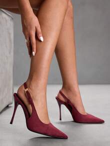 CUCCOO SZL Zapatos de tacón de punta elegantes para mujeres para ir al trabajo - Burdeos - Ver 7