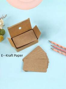 SHEIN 100pcs Premium Blank Business Cards, 7 Colors Kraft Cards, 3.5 X 2.2 Inch Small Blank Cardstock Note Plain Business Cards, Message Card Kraft Note Paper Tags - Multicolor - View 13