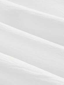 SHEIN MOD 白色不对称褶皱长袖连衣裙，华丽浪漫，女士早午餐装扮